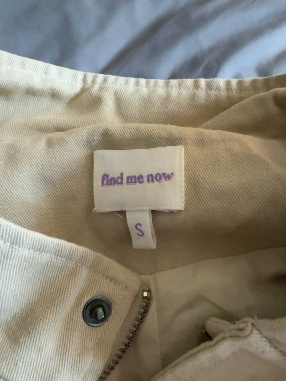 Find Me Now Cream Utility Jacket | Cargo Pocket Lightweight Jacket | Small - Picture 2 of 3